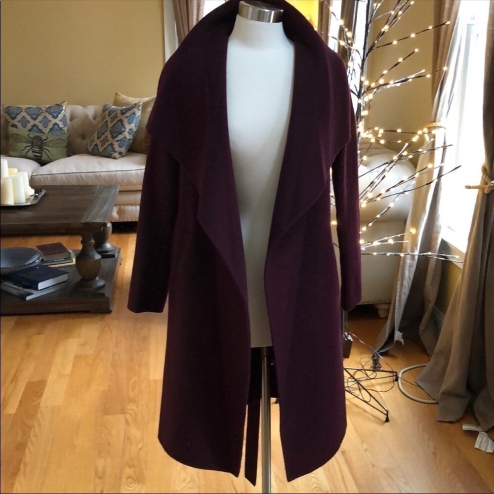 Soia & Kyo Wool Wrap Burgundy Coat XS - Picture 6 of 8